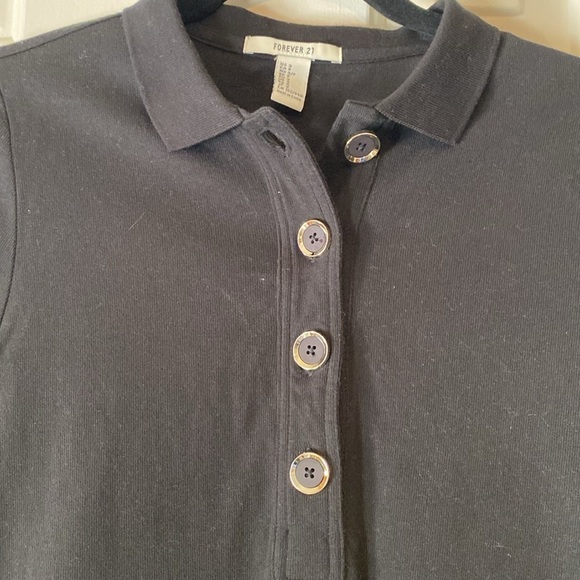 NWT Forever21 Black Collared T-Shirt Dress Size Small - Picture 2 of 9